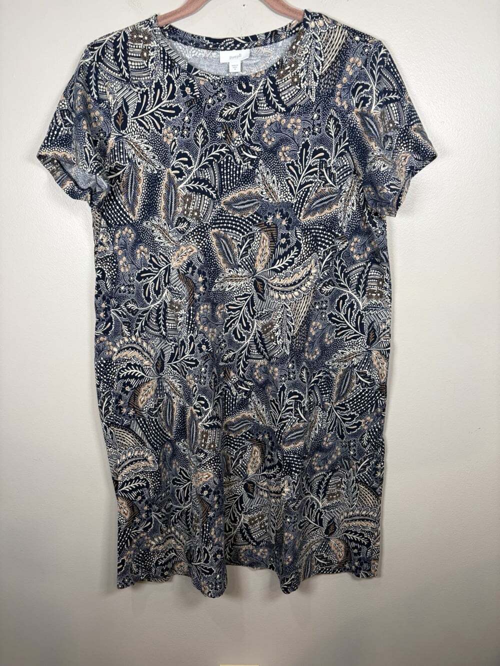 J. Jill Dress Shirt Size Medium Paisley Casual Comfort Pockets